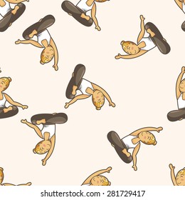 yoga , cartoon seamless pattern background