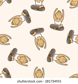 yoga , cartoon seamless pattern background
