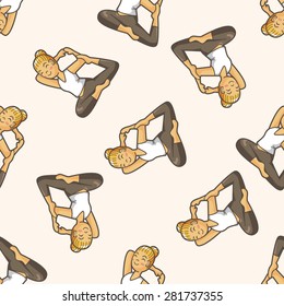 yoga , cartoon seamless pattern background