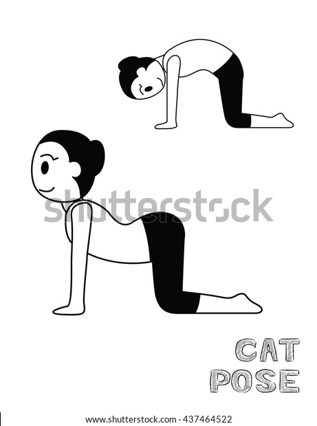 Yoga Cat Pose Cartoon Vector Illustration Stock Vector (Royalty Free ...