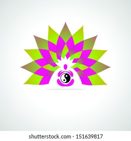 centro de yoga - símbolo vector para el diseño