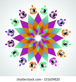 Yogazentrum - Vektorsymbol für Design