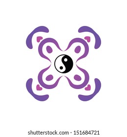 yoga center - vector symbol for design