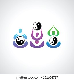 yoga center - vector symbol for design 