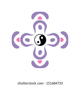 yoga center - vector symbol for design
