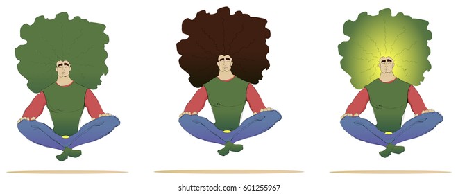Yoga. Character concept illustration.  Vector illustration.