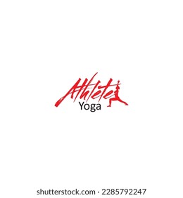 yoga character shape with brush circle black red color
