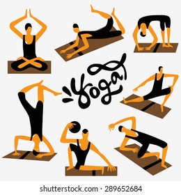 yoga character - vector cartoons
