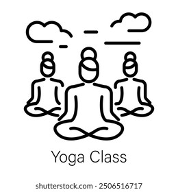 Yoga class icon in line style 