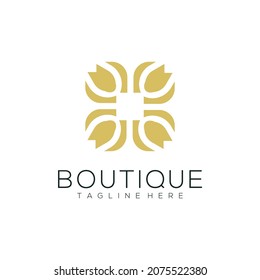 Diseño de logotipo de clase Yoga con hojas y flores con una línea simple