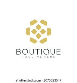 Diseño de logotipo de clase Yoga con hojas y flores con una línea simple