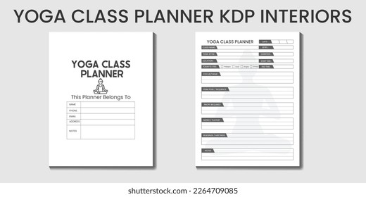 Yoga Class Planner KDP interior tem[late designs