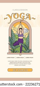 Yoga class and Session Illustration for social media post