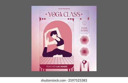 Yoga Class Socials Media. Yoga flyer template. Yoga class poster leaflet design