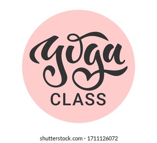 Yoga class vector text, hand drawn lettering