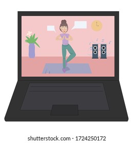 Yoga classes online. fitness lessons through video. active lifestyle at home. way to relax