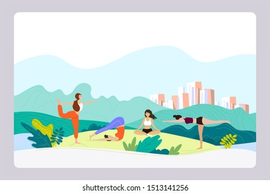 Yoga classes.Woman in Yoga pose.Healthy lifestyle.Vector illustration.