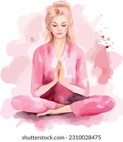 Yoga clipart, isolated vector illustration.