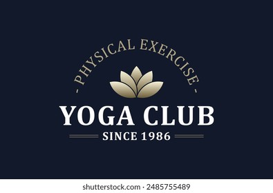yoga club logo design premium vector