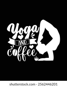 
YOGA AND COFFEE TSHIRT DESIGN