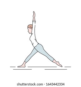 Yoga color line icon. Group of physical, mental, and spiritual practices or disciplines which originated in ancient India. UI UX GUI design element. Editable stroke.