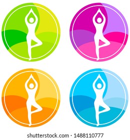 Yoga colored collection vector illustration 2