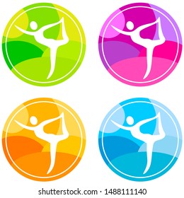 Yoga colored collection vector illustration 3