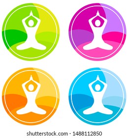 Yoga colored collection vector illustration 2