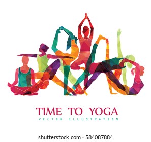 Yoga Colorful Fitness Concept. Vector illustration