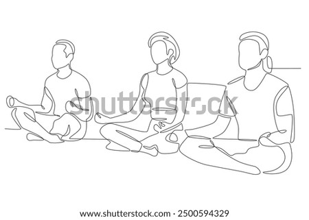 Yoga community. Community concept one-line drawing