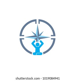 Yoga Compass Logo Icon Design