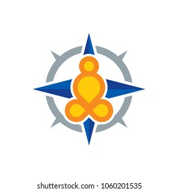 Yoga Compass Logo Icon Design