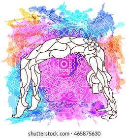 Yoga concept. Decorative design for cover, t-shirt, hippie poster, flyer.