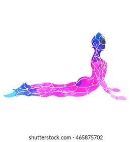 Yoga concept. Decorative design for cover, t-shirt, hippie poster, flyer.