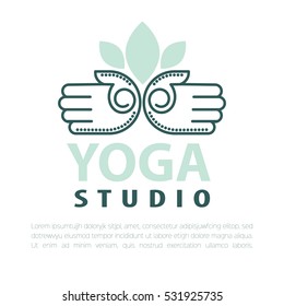 Yoga concept design template with copy space for text. Vector Illustration.