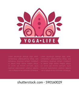 Yoga concept design template with copy space for text. Vector Illustration.