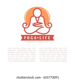 Yoga concept design template with copy space for text.