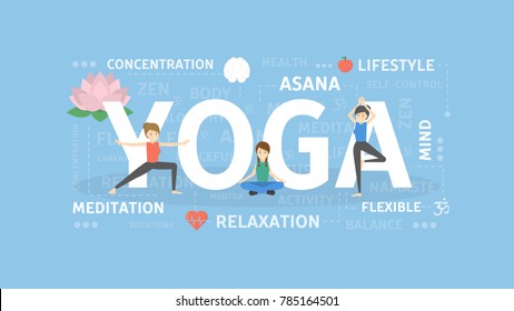Yoga concept illustration. Idea of asana, india and health.