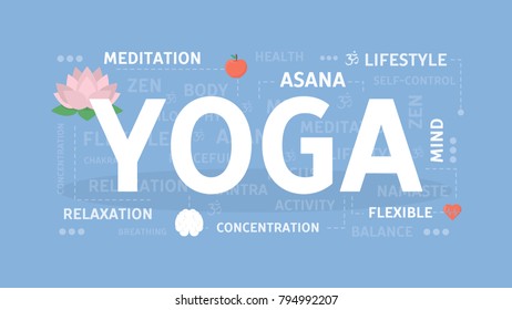 Yoga concept illustration. Idea of asana, india and health.
