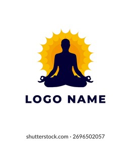 Plantilla de Vector de icono de logotipo de concepto de yoga