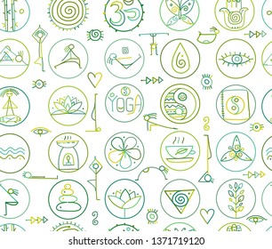 Yoga concept, seamless pattern for your design