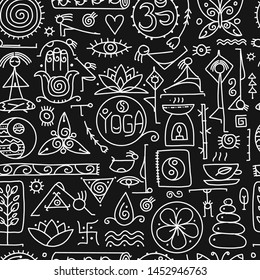 Yoga concept, seamless pattern for your design