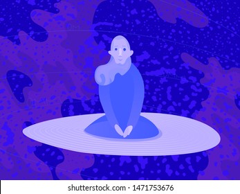 Yoga concept.yogi in space.Vector illustration