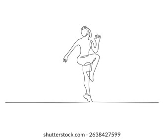 Yoga continuous line. Continuous one line drawing of predator yoga girl pose. Yoga, health, meditation concept. Single line drawing