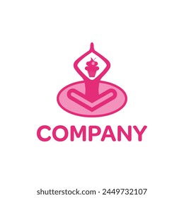 Yoga Cupcake Logo. Einzigartig, einfach, Charakter.