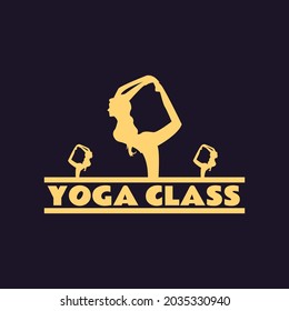 Yoga, dance class logo design. vector