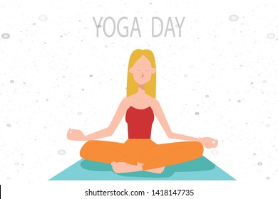Yoga Day banner design for business with white background and women vector design