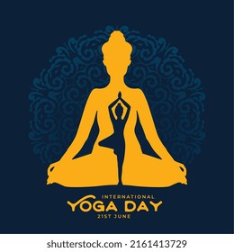 yoga day celebration poster with different poses