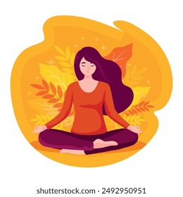 Yoga day creative concept, Women Yoga Relaxing