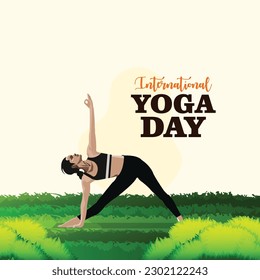 Yoga day creative vector illustration